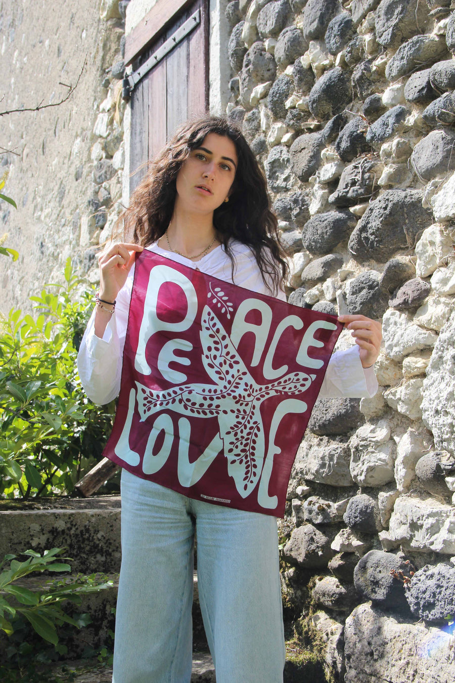 Peace and Love Bordeaux Mini Scarf