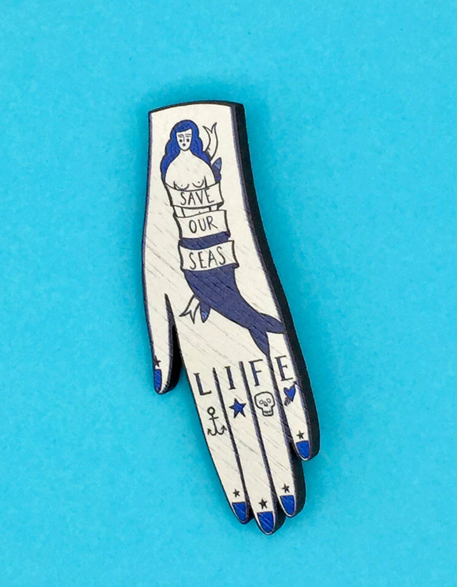 Tattooed Hand Brooch - Twitchers Emporium Store