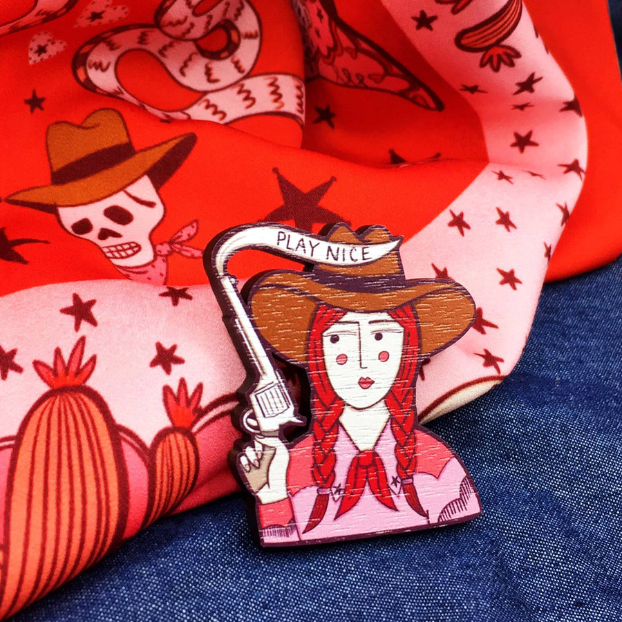 Cowgirl Brooch - Twitchers Emporium Store
