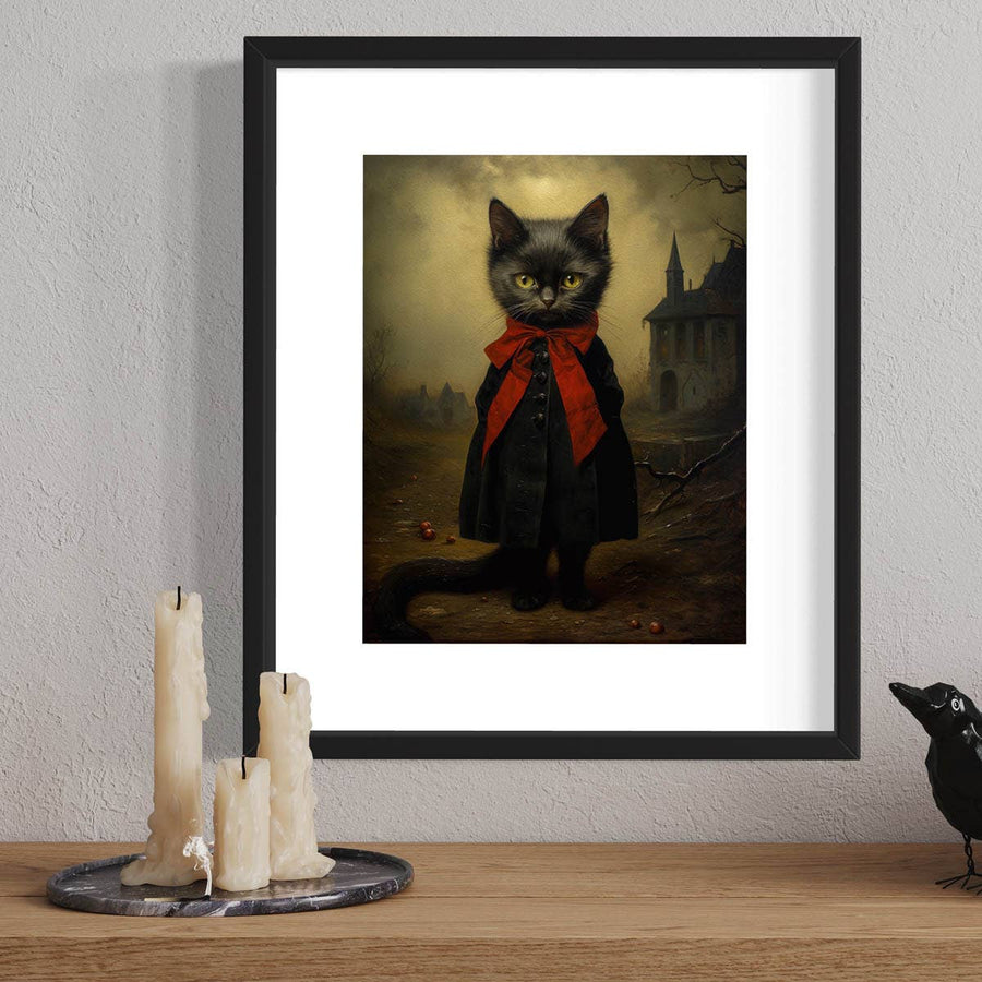 Victorian Black Cat Miss Jinx Wall Art - Twitchers Emporium Store