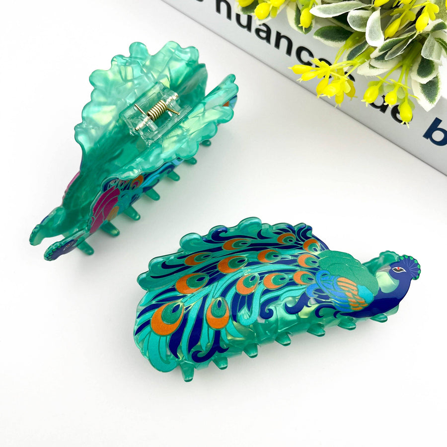Patricia Peacock Hair Claw - Twitchers Emporium Store