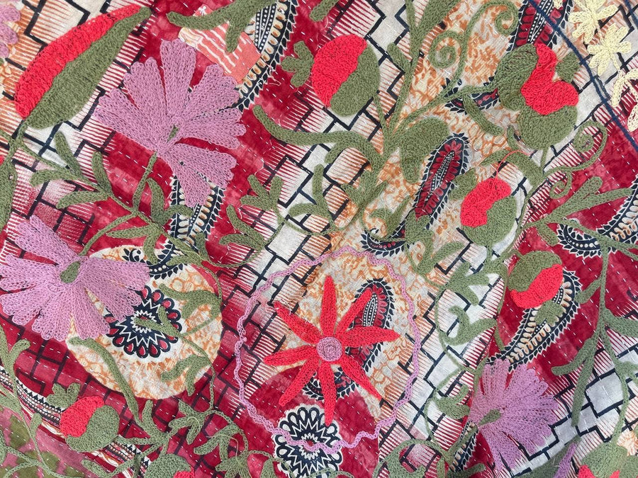 Vintage Cotton Kantha Quilt