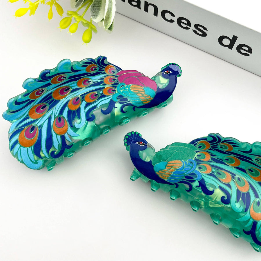 Patricia Peacock Hair Claw - Twitchers Emporium Store