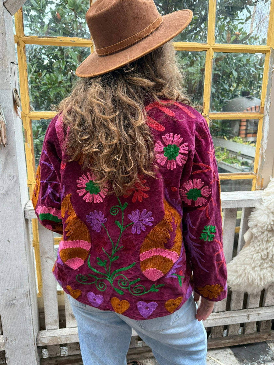 Velvet embroidery jacket LOVE