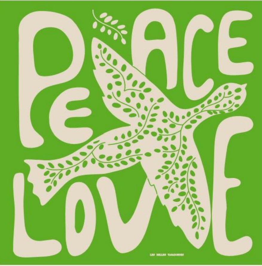 Peace and Love Green Green Mini Scarf