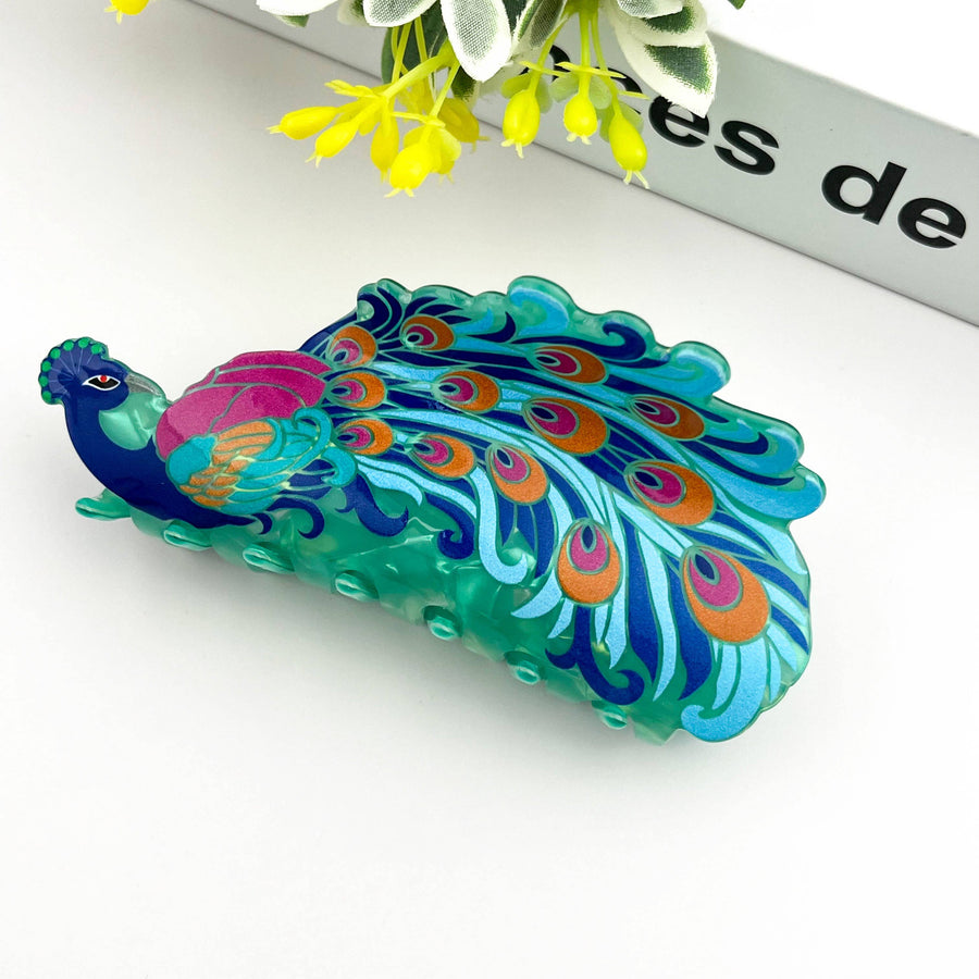 Patricia Peacock Hair Claw - Twitchers Emporium Store