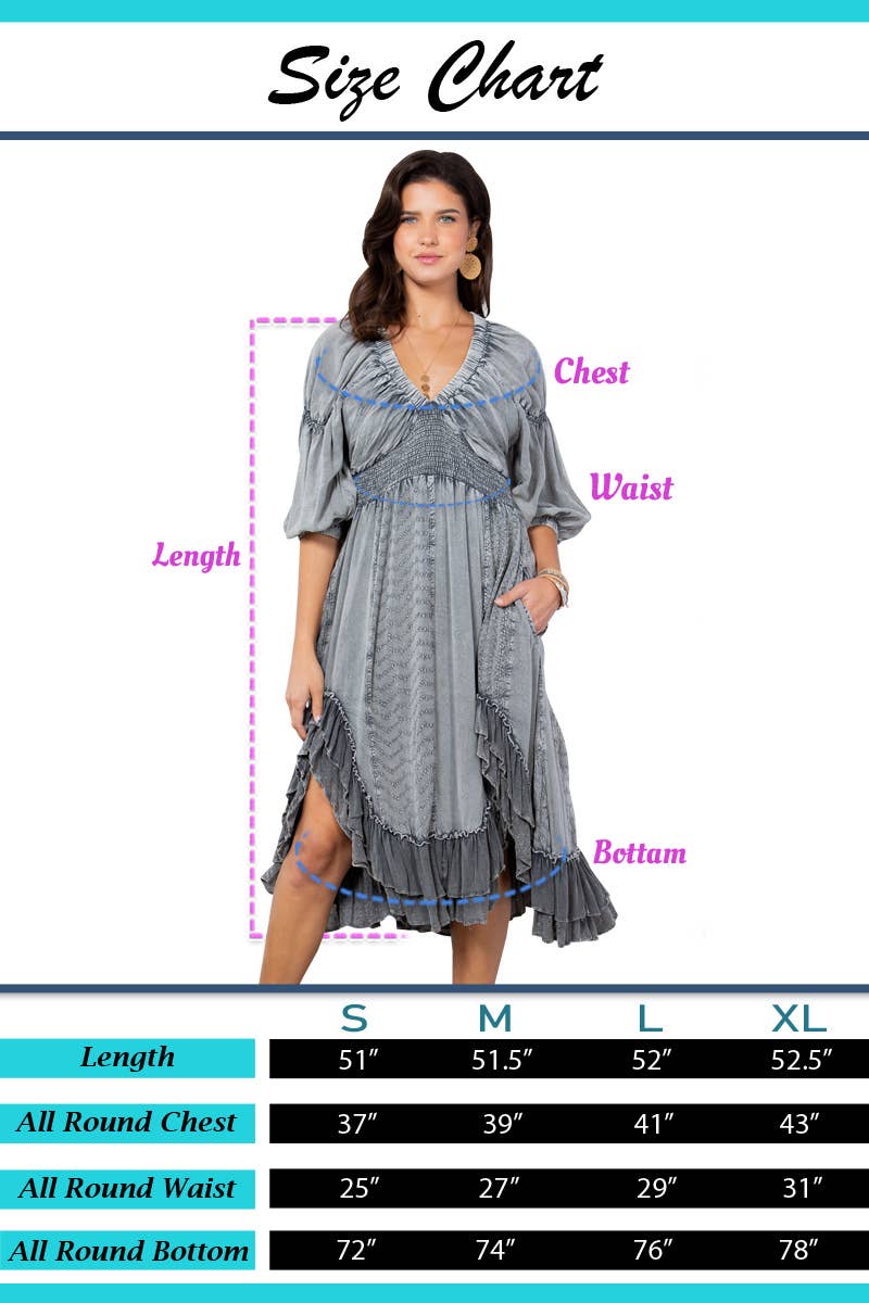 Sheared & Elasticated V-Neck Dress