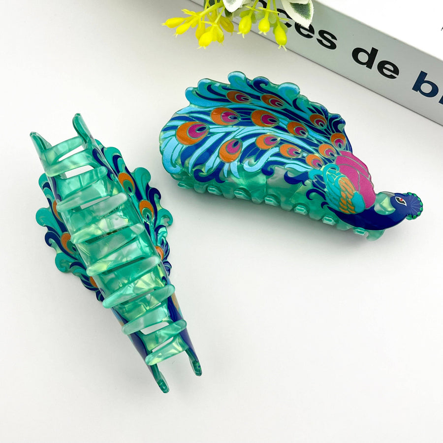 Patricia Peacock Hair Claw - Twitchers Emporium Store