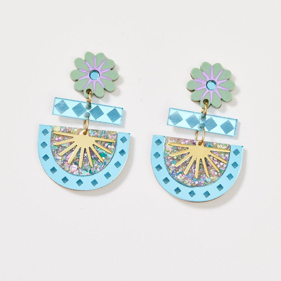 Betty Earrings - Sage/Blue - Twitchers Emporium Store