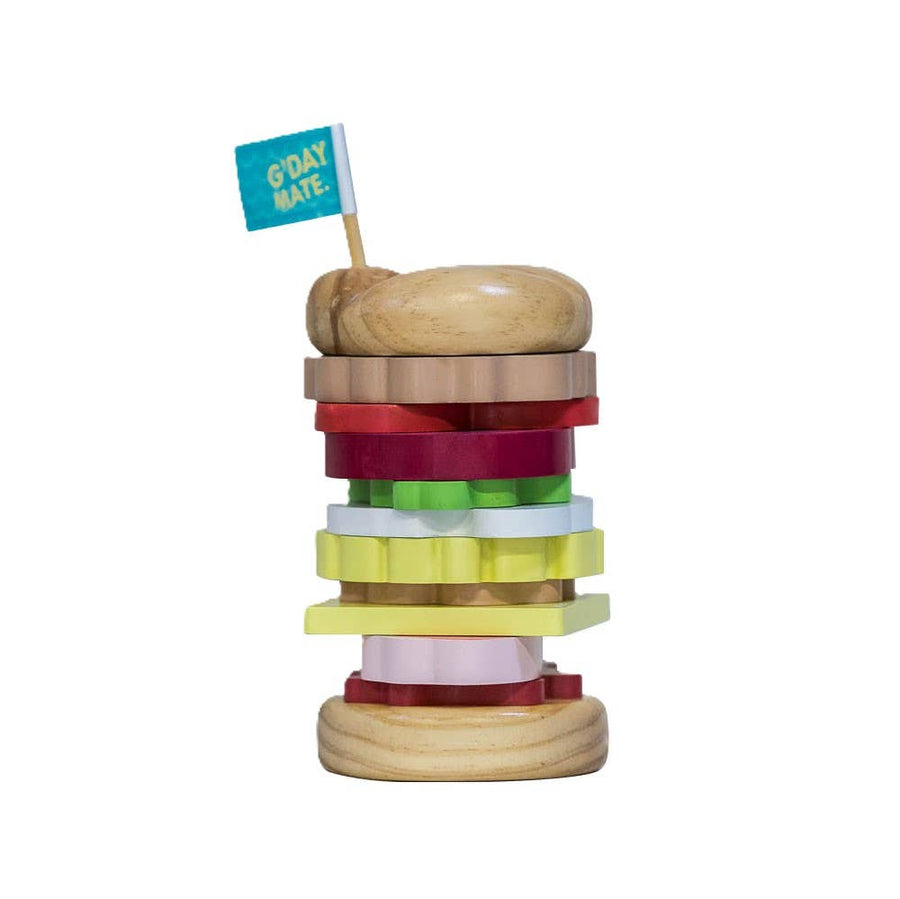 ICONIC WOODEN TOY - STACKING BURGER