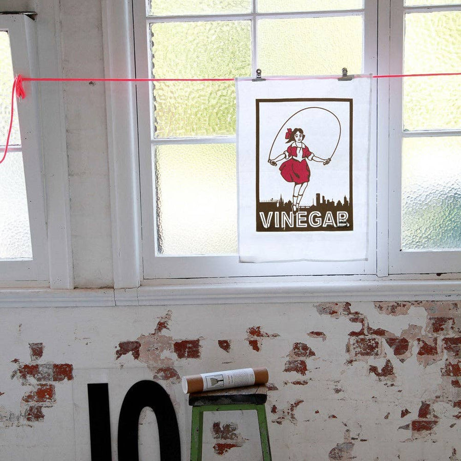 TEA TOWEL - SKIPPING GIRL - Twitchers Emporium Store