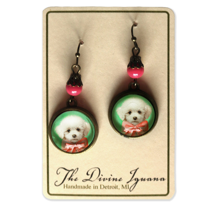 Pink Puppy Earrings