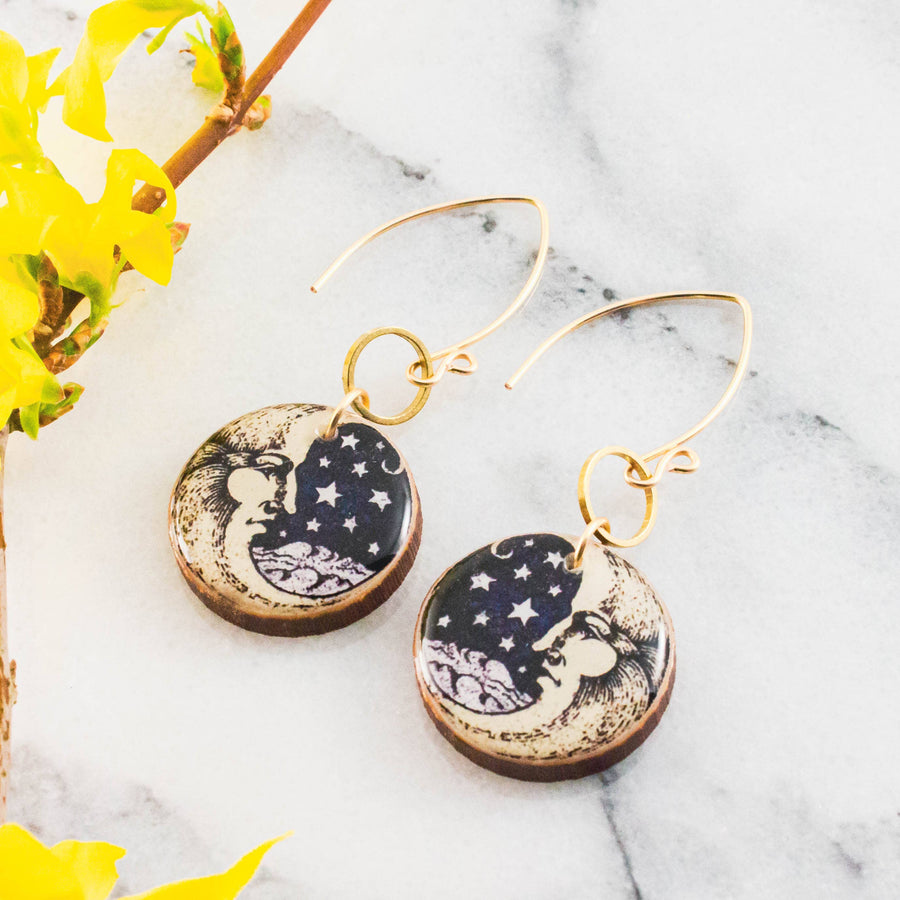 Moon Circle Earrings