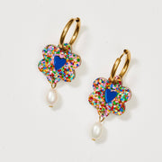 Heart Flower and Pearl Earrings - Twitchers Emporium Store