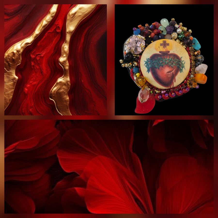 HEART ON FIRE Brooch