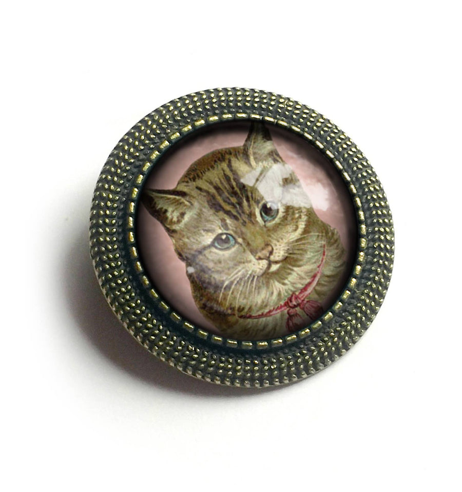 Tabby Cat Brooch