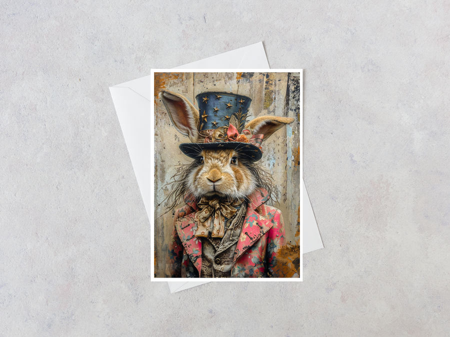 The Dapper Hare Blank Card - Twitchers Emporium Store