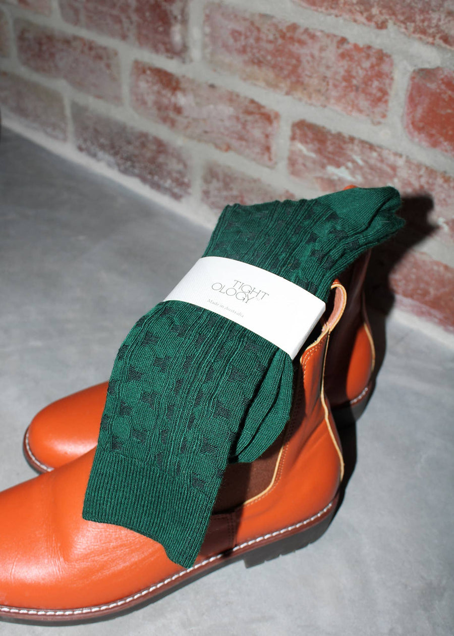 'Industry' Green Merino Wool Socks - Twitchers Emporium Store