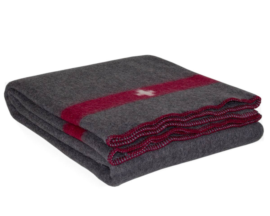 Merino Blanket SWISS ARMY - charcoal