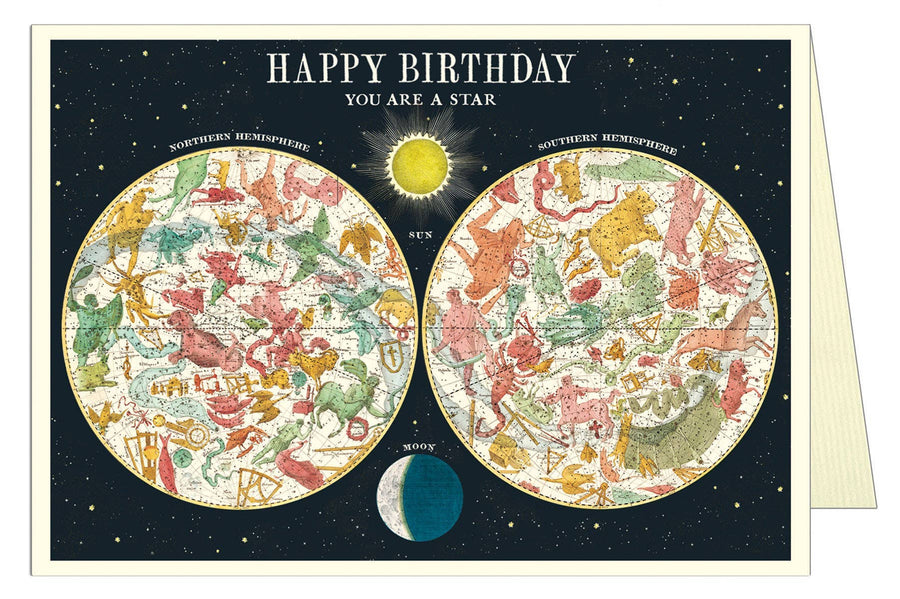 Cavallini Greeting Card - Birthday Constellations