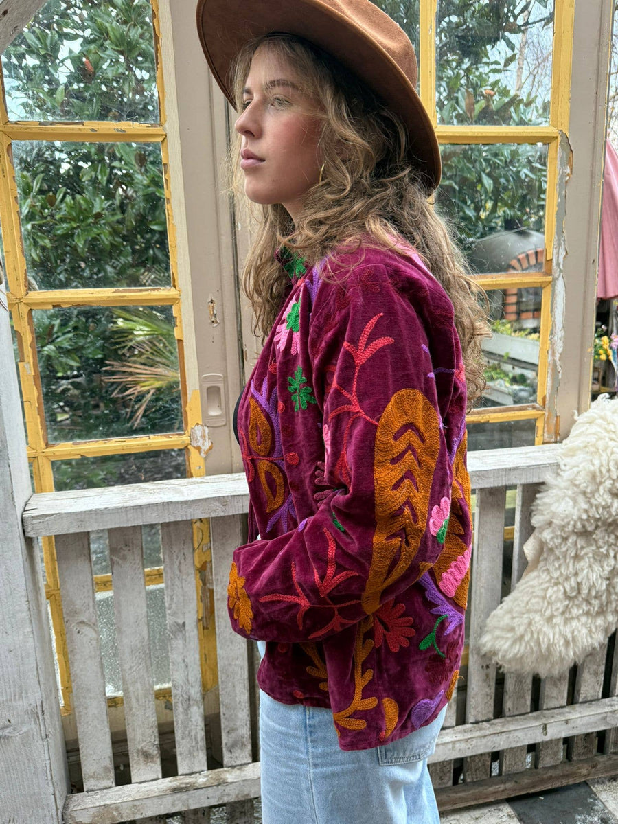 Velvet embroidery jacket LOVE