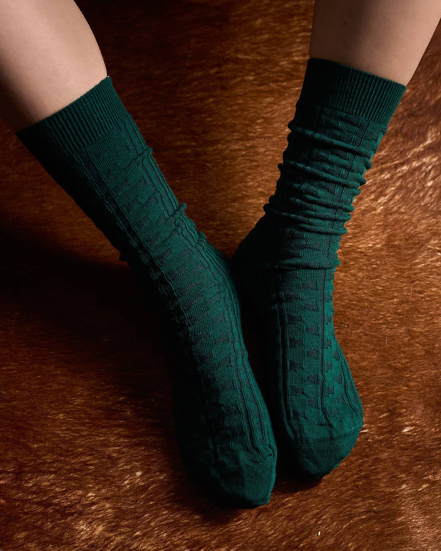 'Industry' Green Merino Wool Socks - Twitchers Emporium Store