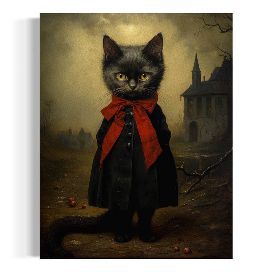 Victorian Black Cat Miss Jinx Wall Art - Twitchers Emporium Store
