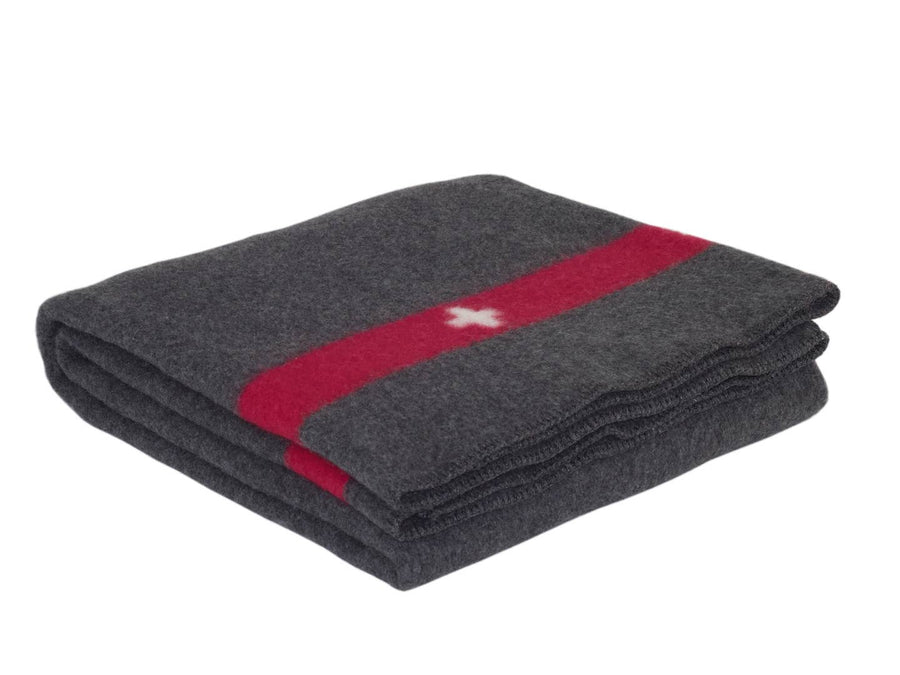 Merino Blanket SWISS ARMY - charcoal