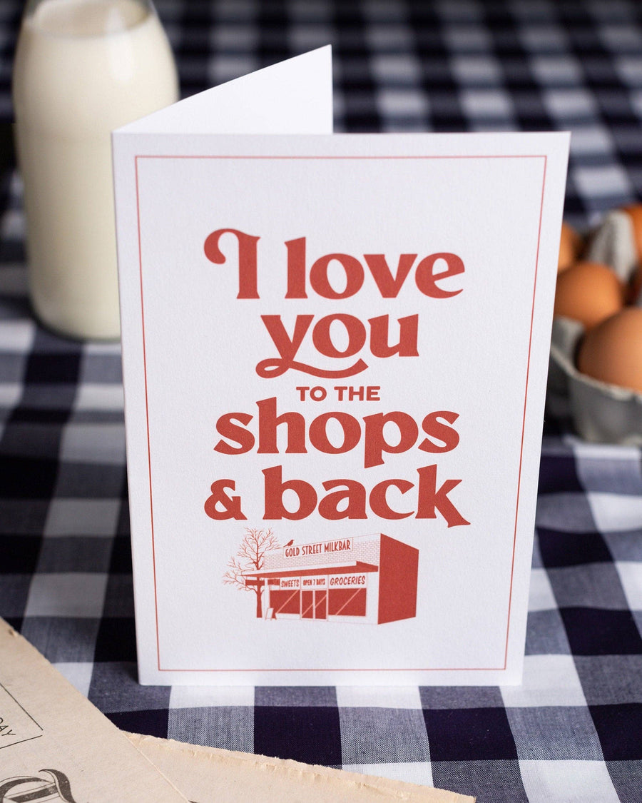 Shops & Back Greeting Card