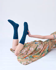 'Spotty' Petrol Cotton Socks - Twitchers Emporium Store