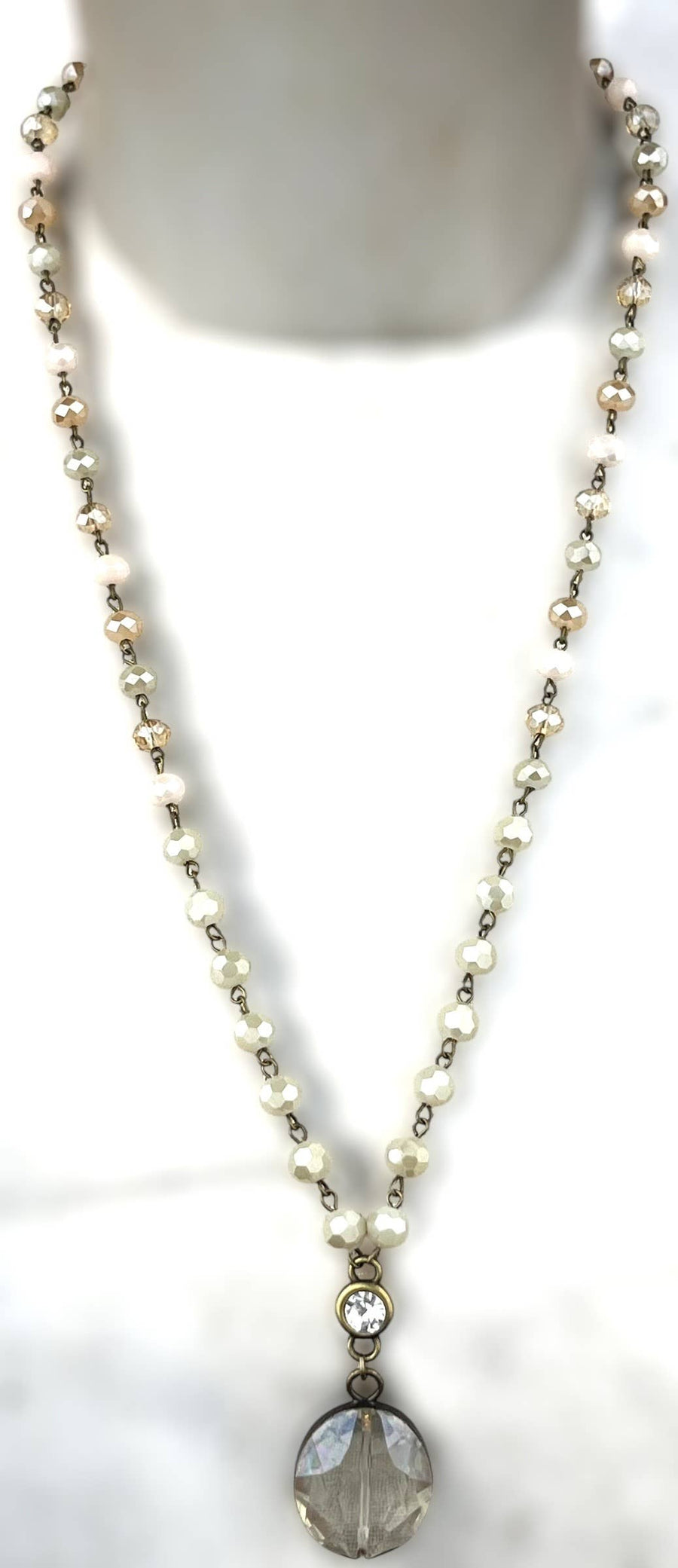 Honey & Ivory Necklace w/ Round Pendant