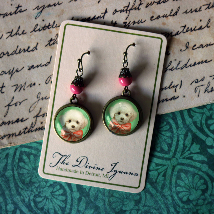 Pink Puppy Earrings