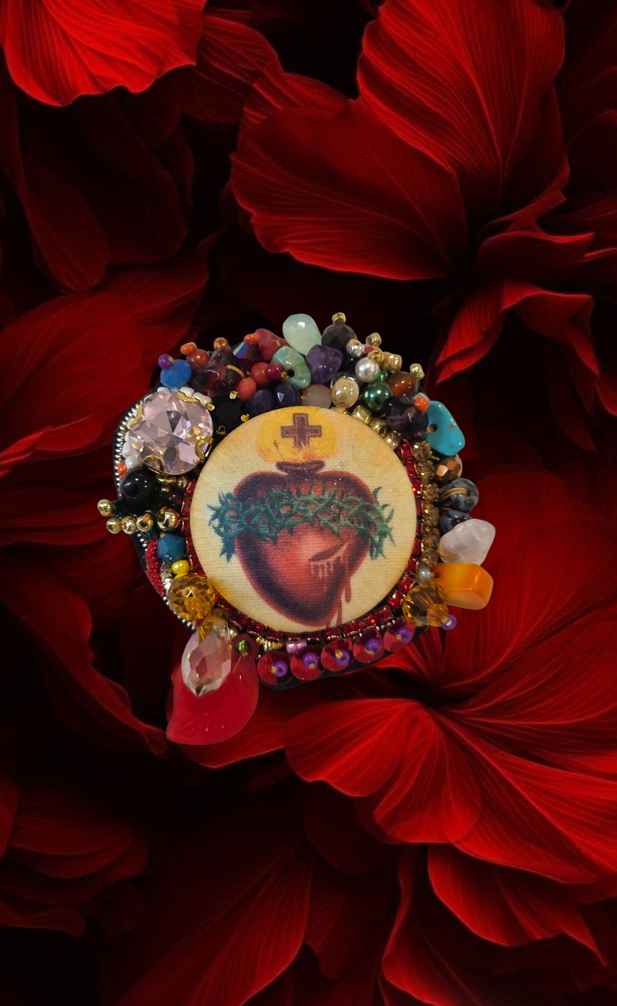 HEART ON FIRE Brooch