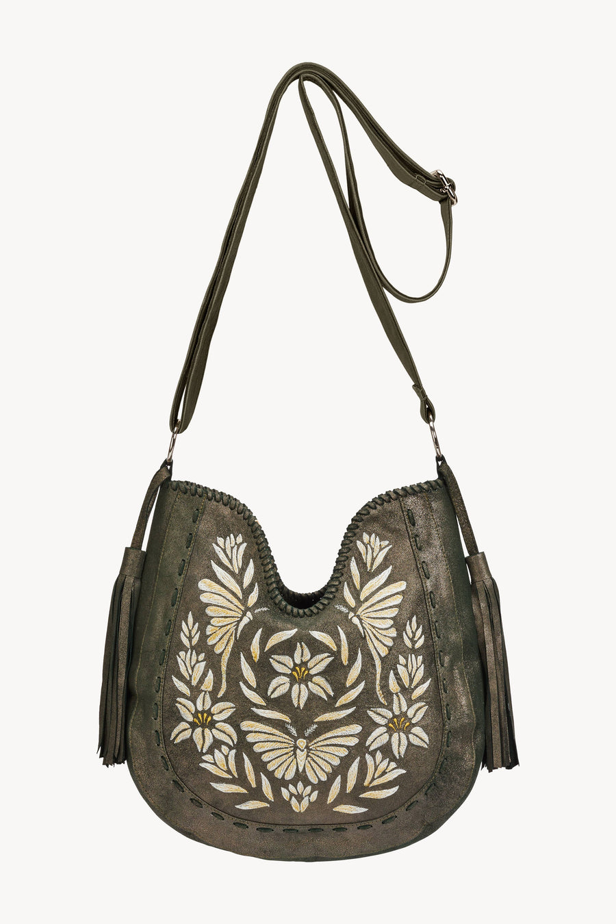 Luna Embroidery Bag Metallic Olive - Twitchers Emporium Store