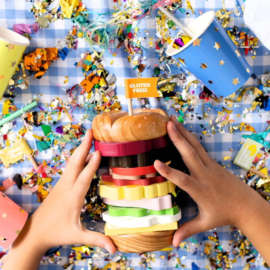 ICONIC WOODEN TOY - STACKING BURGER