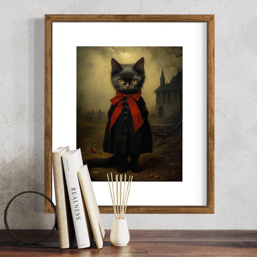 Victorian Black Cat Miss Jinx Wall Art - Twitchers Emporium Store
