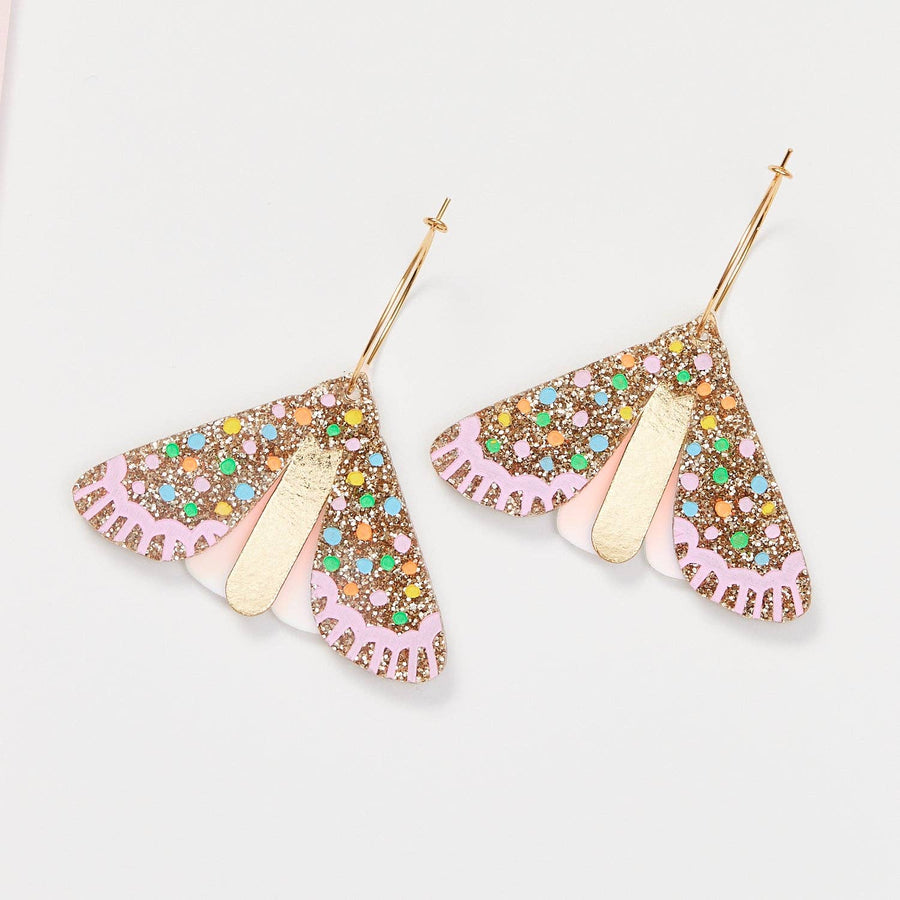 Moth Earrings - Gold/Multi - Twitchers Emporium Store