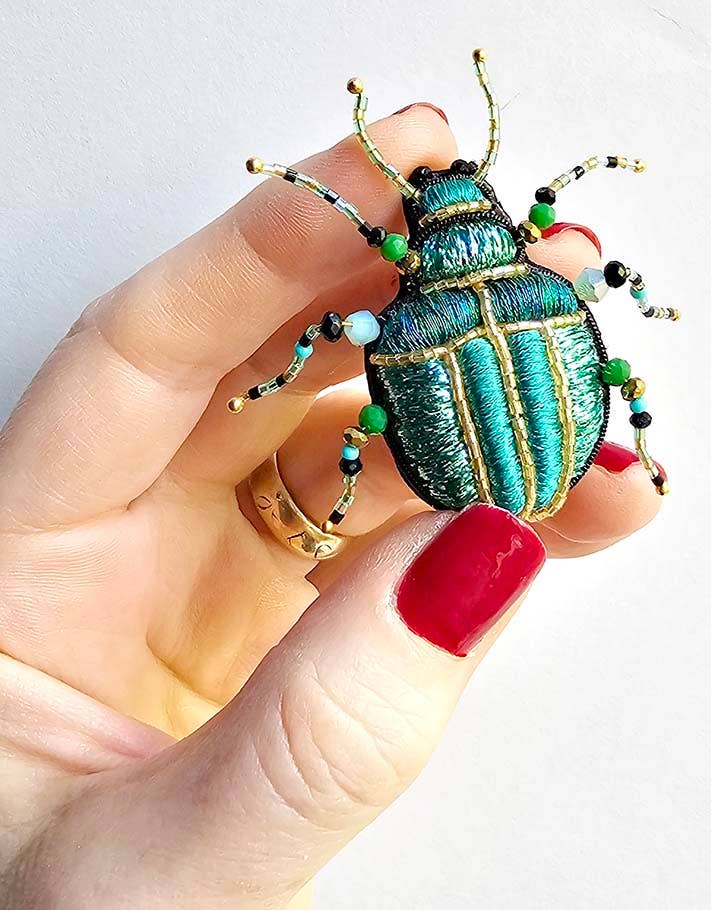 Hubert the Beetle Brooch - Twitchers Emporium Store