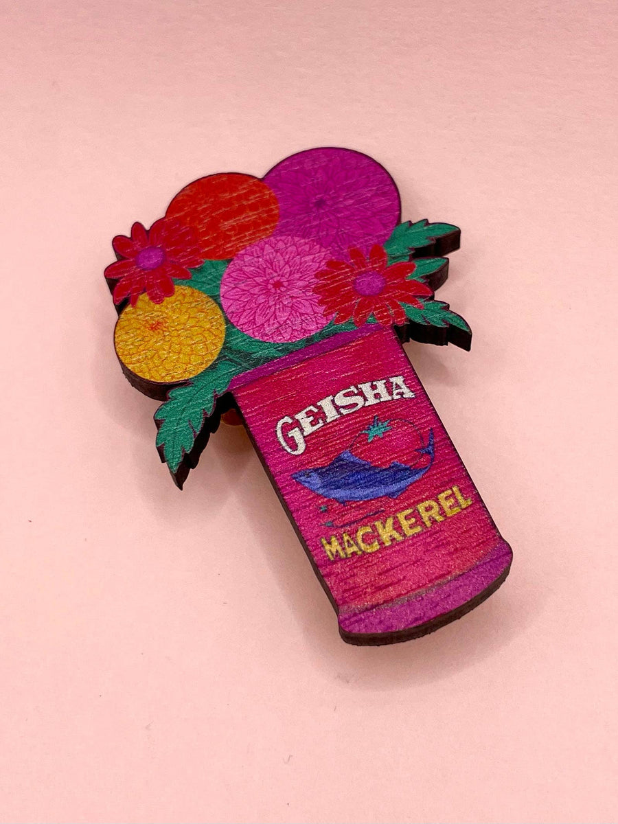 Dahlia Tin Can Brooch - Twitchers Emporium Store