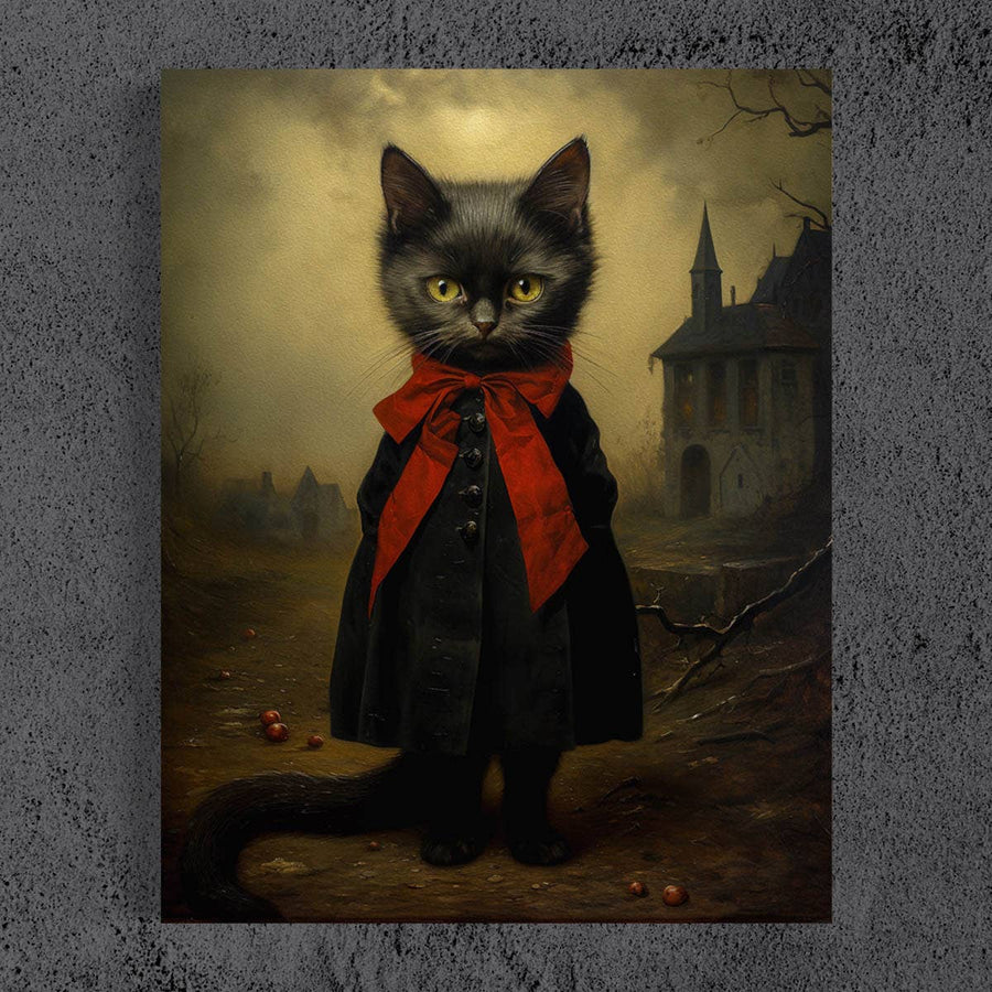 Victorian Black Cat Miss Jinx Wall Art - Twitchers Emporium Store
