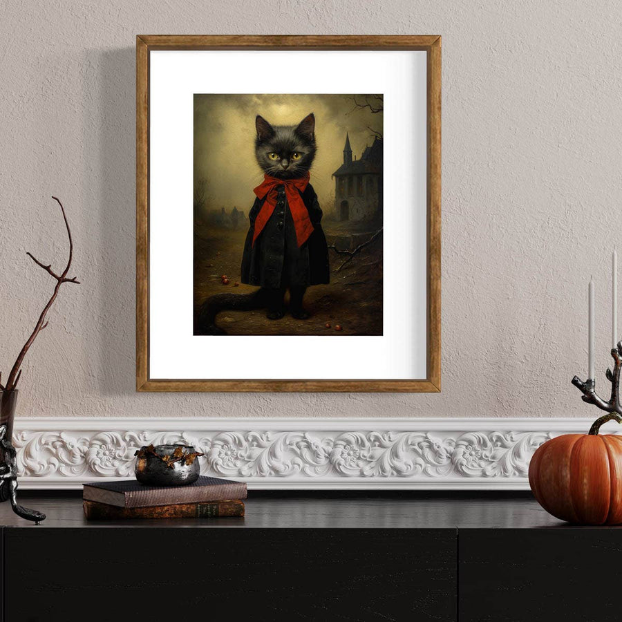 Victorian Black Cat Miss Jinx Wall Art - Twitchers Emporium Store