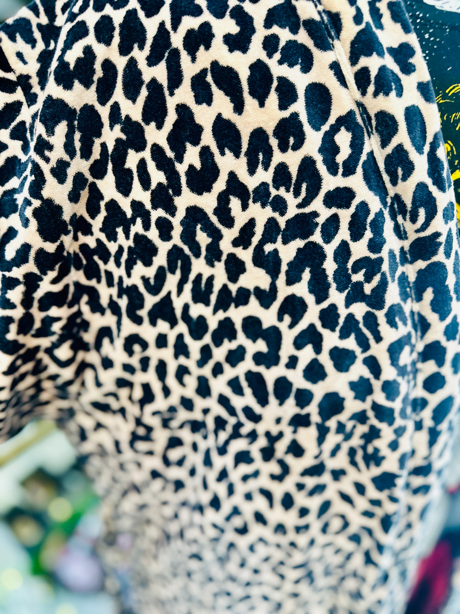 Velvet Duster Coat Leopard