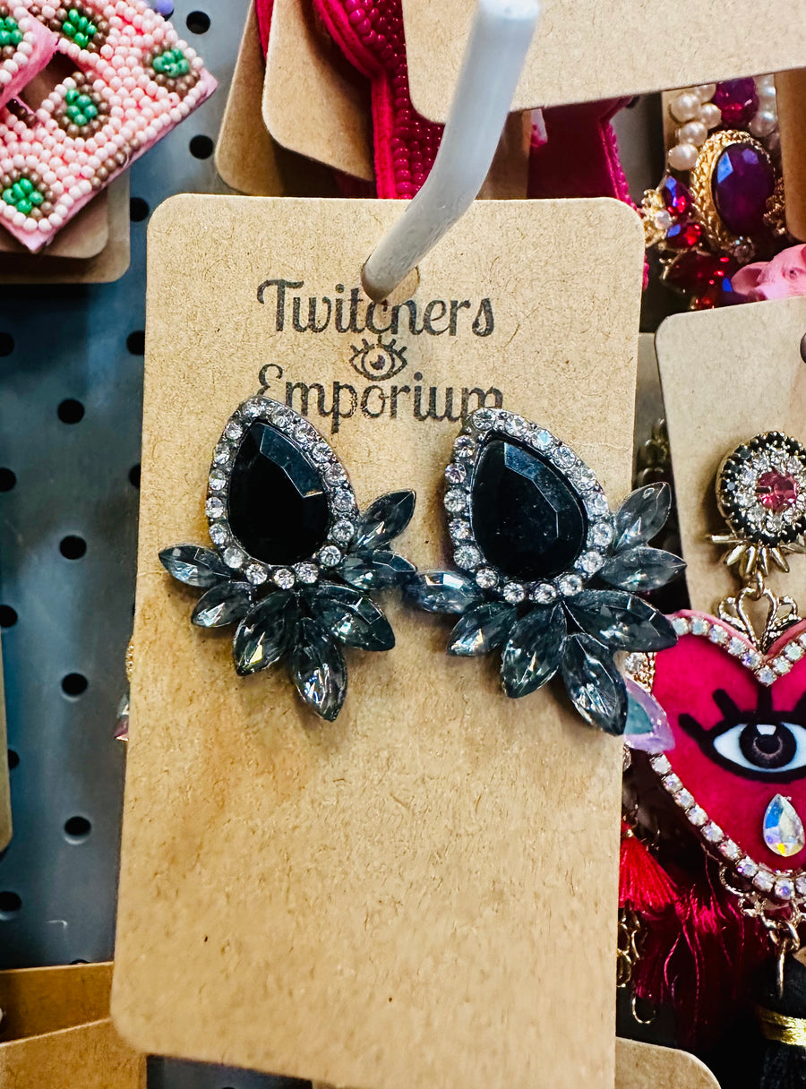 Glamour Puss Sparkle Earrings - Twitchers Emporium Store