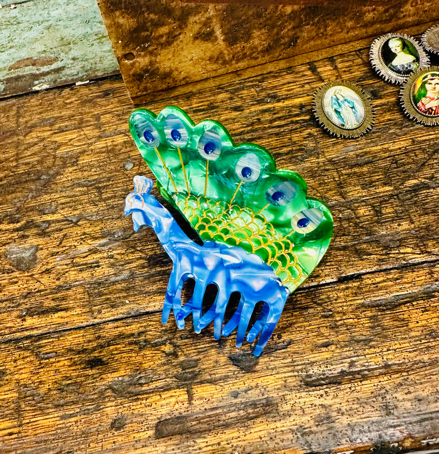 SALE - Peacock Hairclip