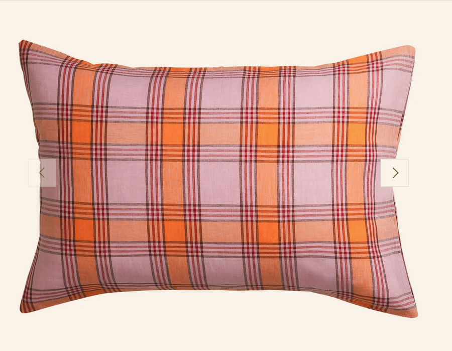 Isla Linen Pillowcase Set - Vivid Coral - Twitchers Emporium Store