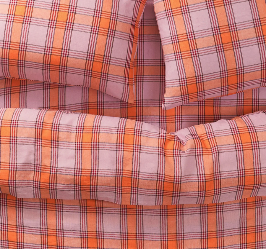 Isla Linen Fitted Sheet - Vivid Coral - Twitchers Emporium Store