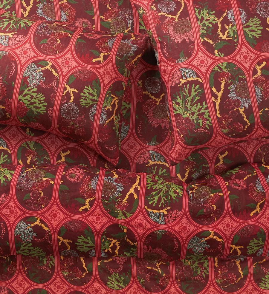 Naias Linen Quilt Cover - Garnet - Twitchers Emporium Store