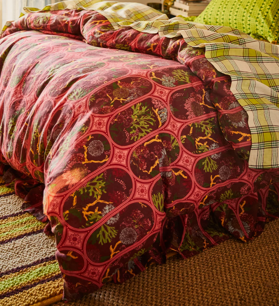 Naias Linen Quilt Cover - Garnet - Twitchers Emporium Store