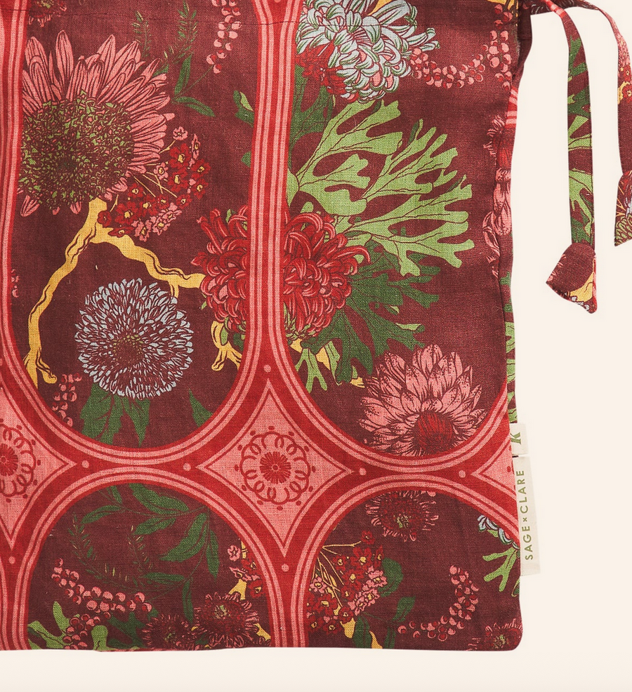 Naias Linen Quilt Cover - Garnet - Twitchers Emporium Store