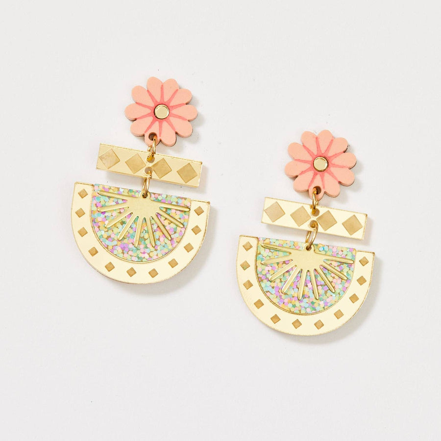 Betty Earrings - Gold/Peach - Twitchers Emporium Store